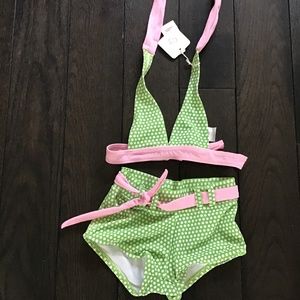 NWT CAROLINA ZAPF SWIMWEAR POLKA DOT BIKINI. 2T